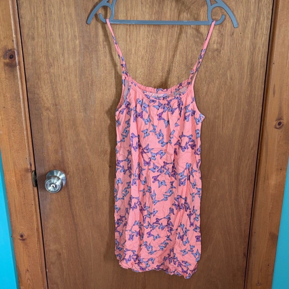 Butterfly Print Pink Mini Dress